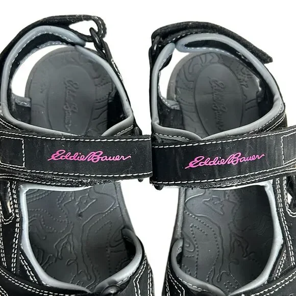Eddie Bauer Water Shoes Womens 7 Black Gray Sandals Madrona Waterproof - Picture 5 of 11